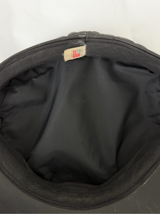 Vintage 90s Leather Biker Captain Hat USA Eagle Chain Moto Rocker Y2K Americana main image 7